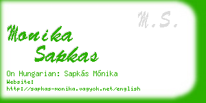 monika sapkas business card