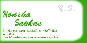 monika sapkas business card